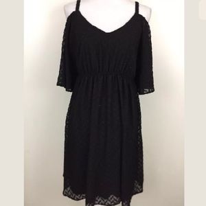 NEW Torrid 0 Black Cold Shoulder Fit & Flare dress